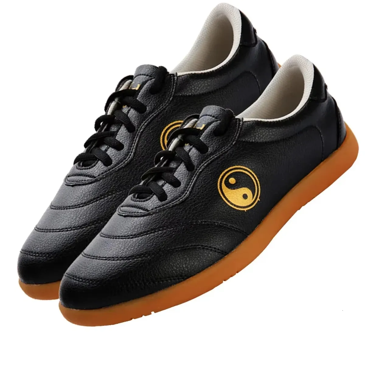 Cowhide Leather  Tai Chi Shoes Martial Art Performance  Taiji Boxing Practice Shoes Free Flexible  white black