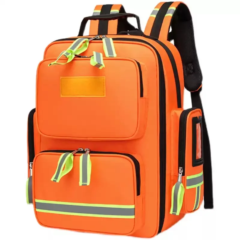 Empty Waterproof Emergency Rescue Backpack, Reflective Large‑Capacity First Aid Survival Rucksack