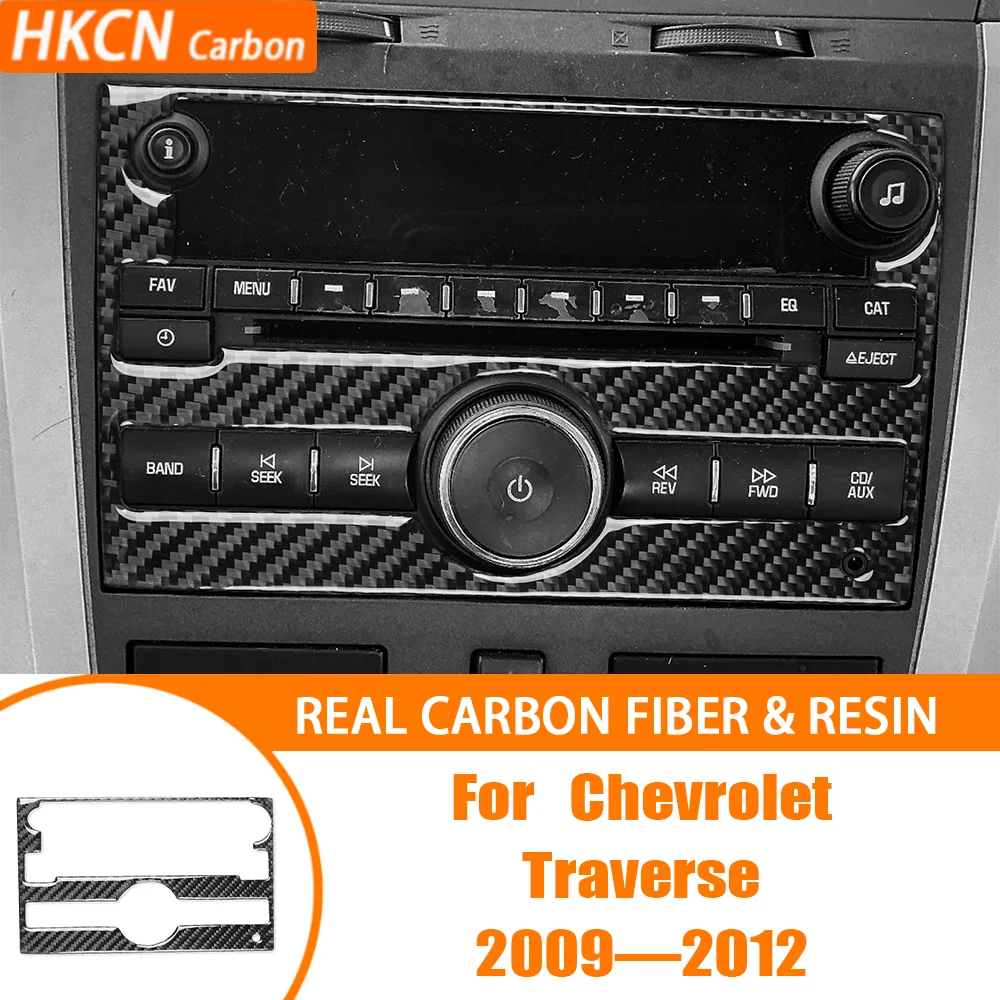 

Car Interior Accessories Center Console Radio CD Adjustment Panel For Chevy Traverse 2009—2012 Carbon Fiber Trim Sticker