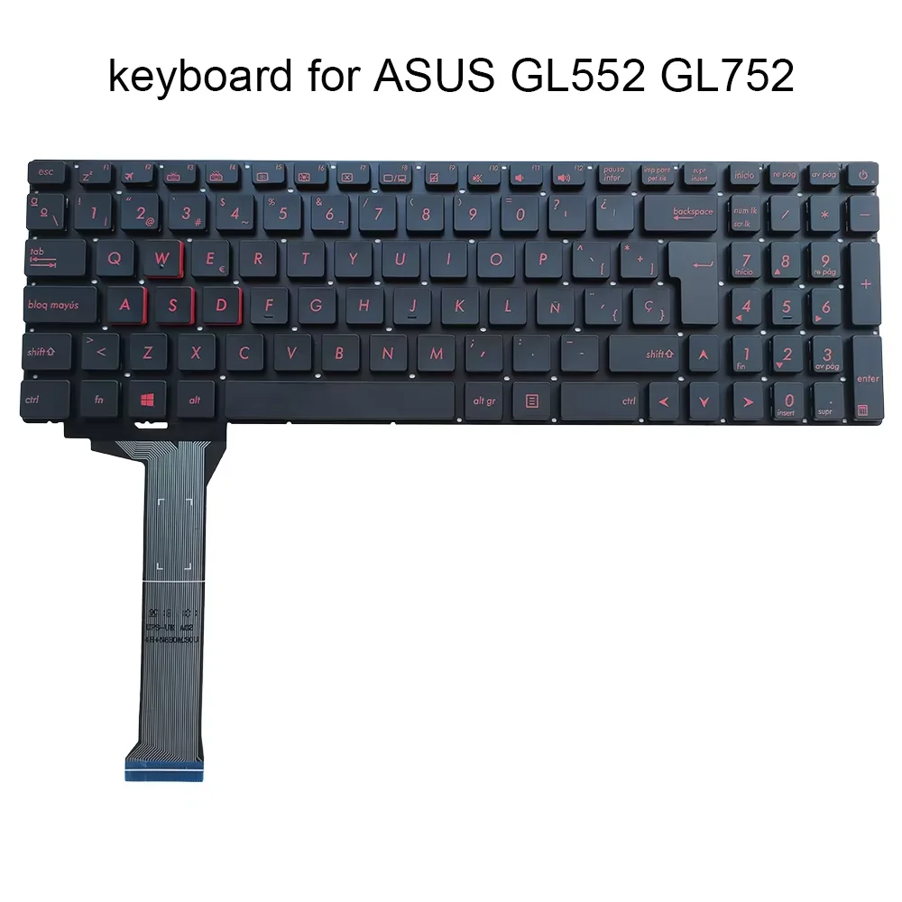 Replacement Spanish Layout Notebook Keyboard Fit Asus ROG GL552 GL752 G551 ZX50 Series Laptop