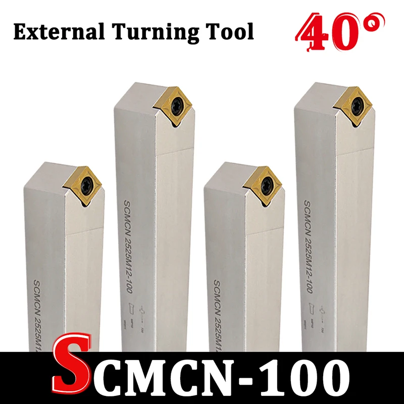 1PCS SCMCN 1010H06 1212H09 1616H09 2020K12 100 External Turning Tool Holder SCMCN1212H09-100 For Turning Inserts CCMT