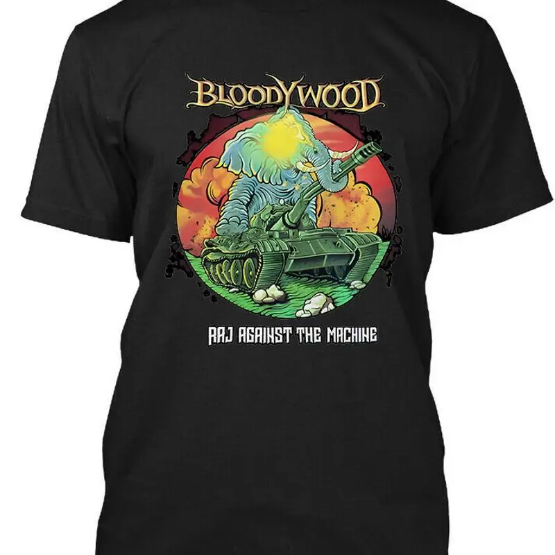تي شيرت كلاسيكي من خشب الدموي ضد الآلة والموسيقى الشعبية الهندية مقاس S 5Xl