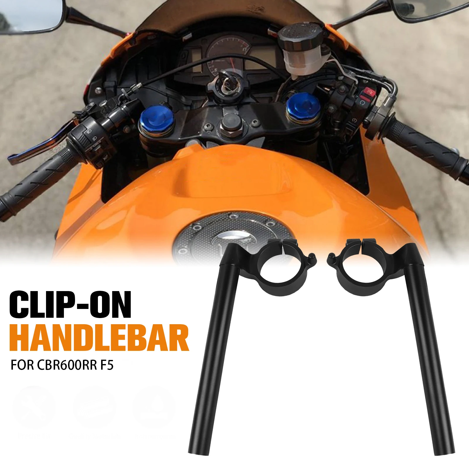 

For Honda CBR600RR CBR 600 RR CBR600 RR F5 2007-2025 48mm Motorcycle Fork Tube Clip-On Handlebars Clip Ons Handle Bar Grips