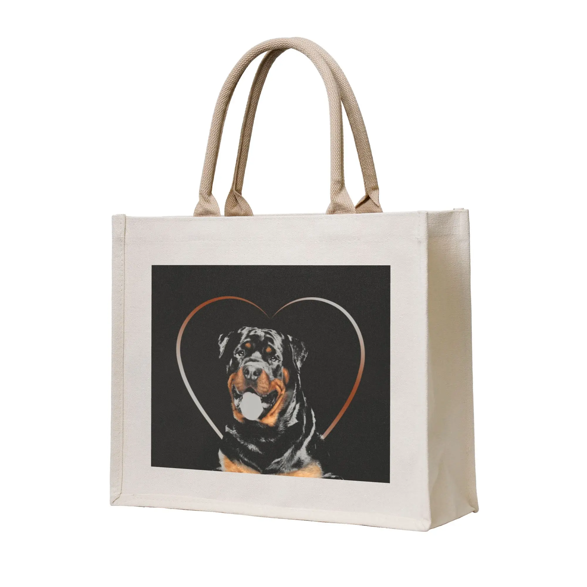 Rottweiler Grocery Shopping Bags Funny Shopper Tote Shoulder Bags Big Capacity Portable Stylish And Modern Dog Handbag