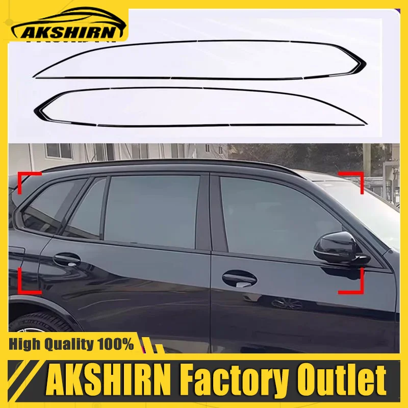 

Black Steel Window Molding Frame Strips Trim Cover For BMW X5 G05 2018-2022