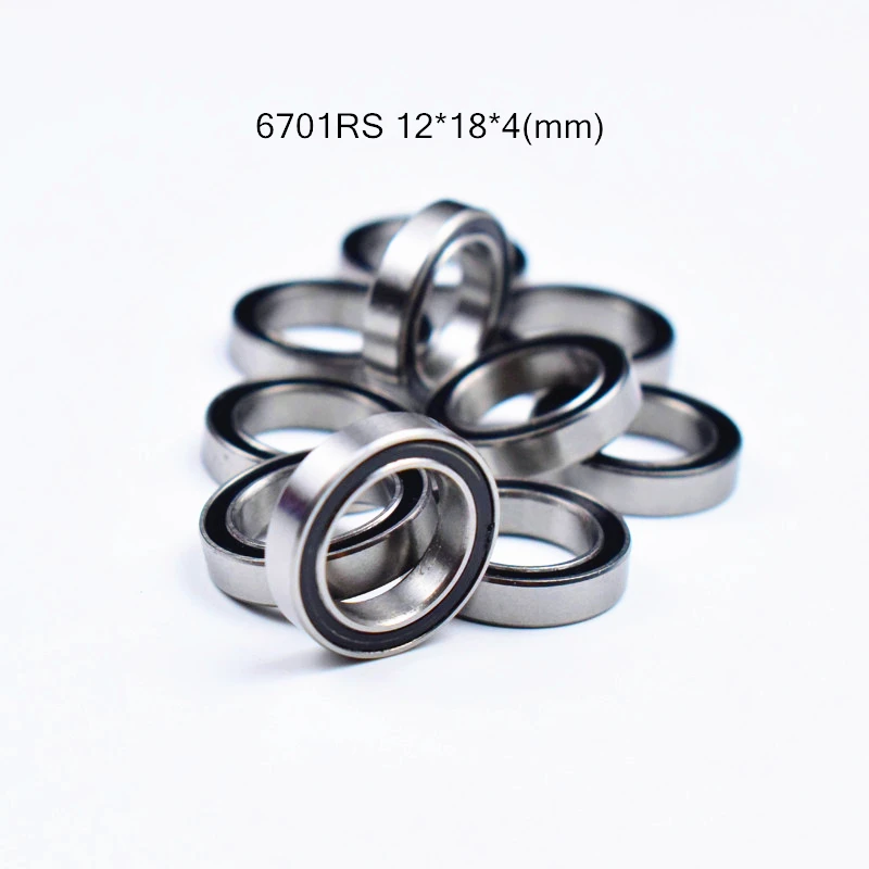 6701RS 10pcs 12*18*4(mm) Chrome Steel Rubber Sealed Bearings