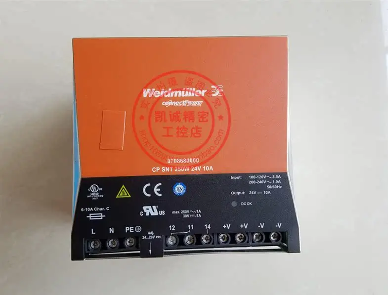 Original Weidmuller CP SNT 250W 24V 10A Switching Power Supply Order Number 8708680000