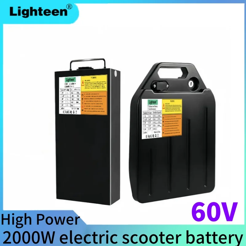 60V 20Ah-60AH2000W Harley two-wheel electric scooter Electric vehicle lithium battery + charger, built-in 18650 new battery cell