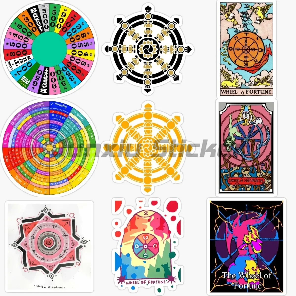 

Wheel Fortune Creative Stickers Sunscreen Waterproof DIY Decoration Accessories Motorcycle Car Window Laptop Wall Room Decals