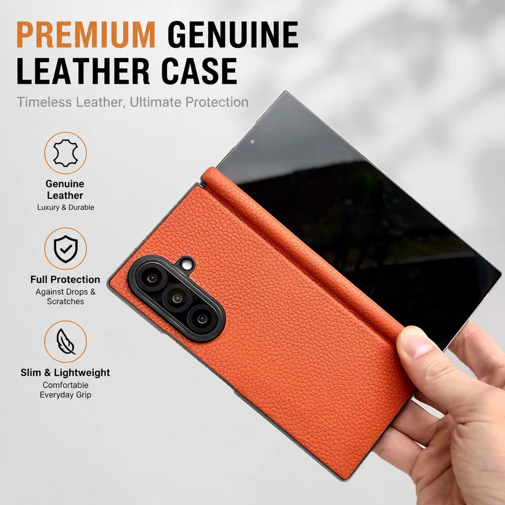 100% Genuine Leather Magnetic Case For Samsung Galaxy Z Fold8 Fold 8 Ultra With Magsafe luxury Cowhide Cover For Fold8 Wide