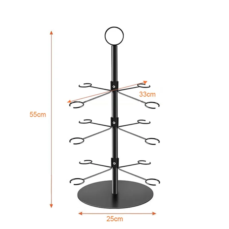 ABDJ-Supporto per albero da cocktail, espositore per degustazione di volo in bicchiere di vino per bevande, 3 livelli - 12 supporti per champagne, cocktail