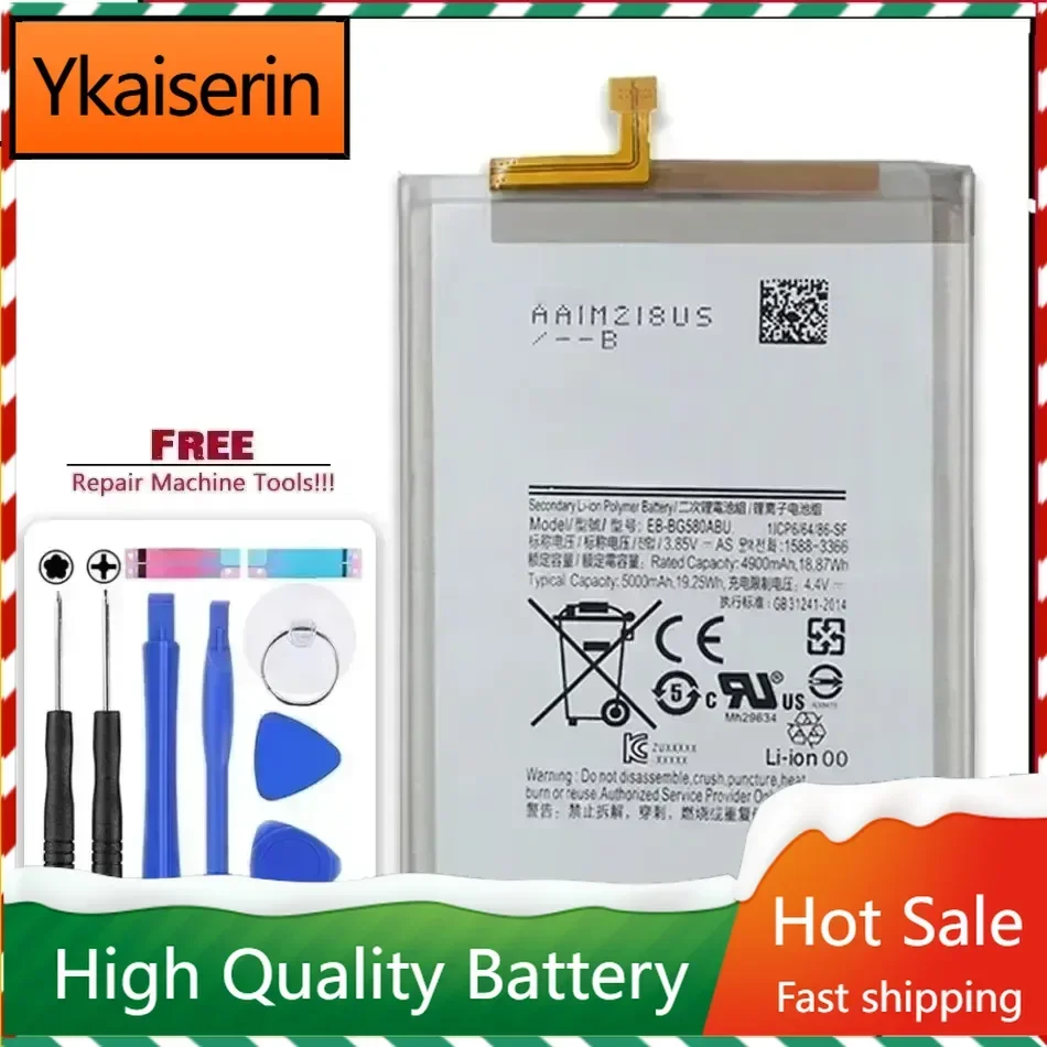 Kikiss EB-BG580ABU 5000mAh Battery For Samsung Galaxy M20 M30 SM-M205F Bateria Batteries