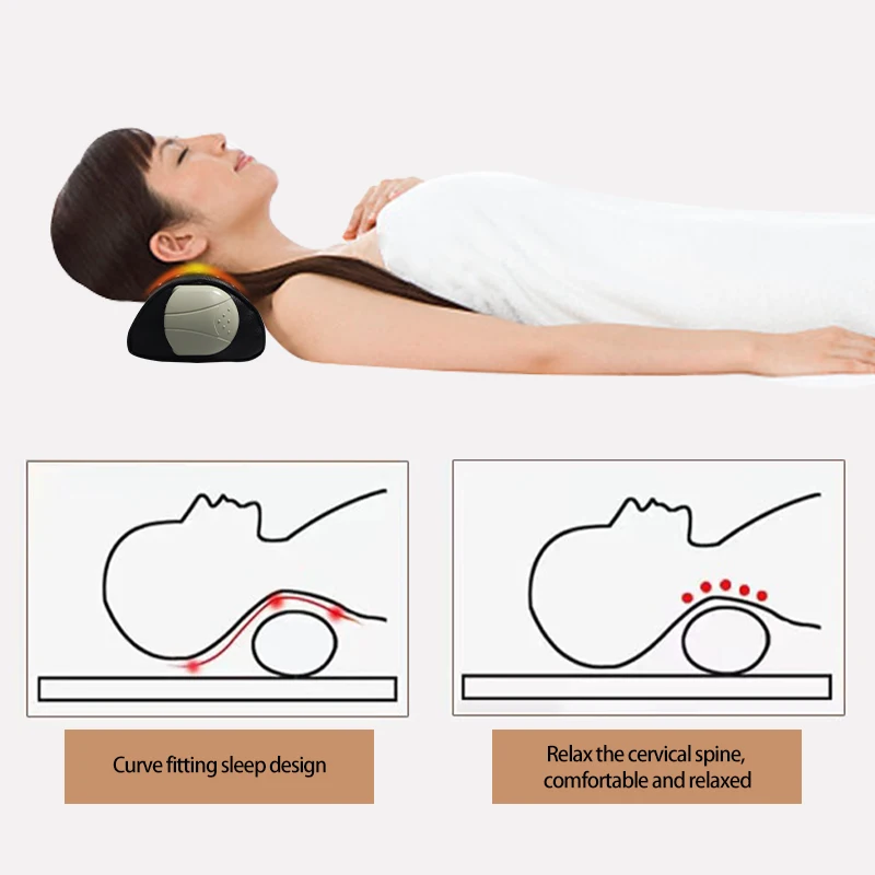 Electric Stone Jade Neck Pillow Belt Heating Function Relieving Cervical Pain Helping Sleep Promoting Blood Circulation Headrest