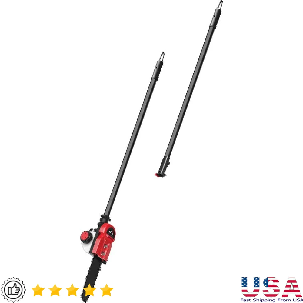 8-Inch Pole Saw Extension Trimmer Attachment High Reach Trimming Tool with Auto Oiler Compatible with Troy-Bilt Remington