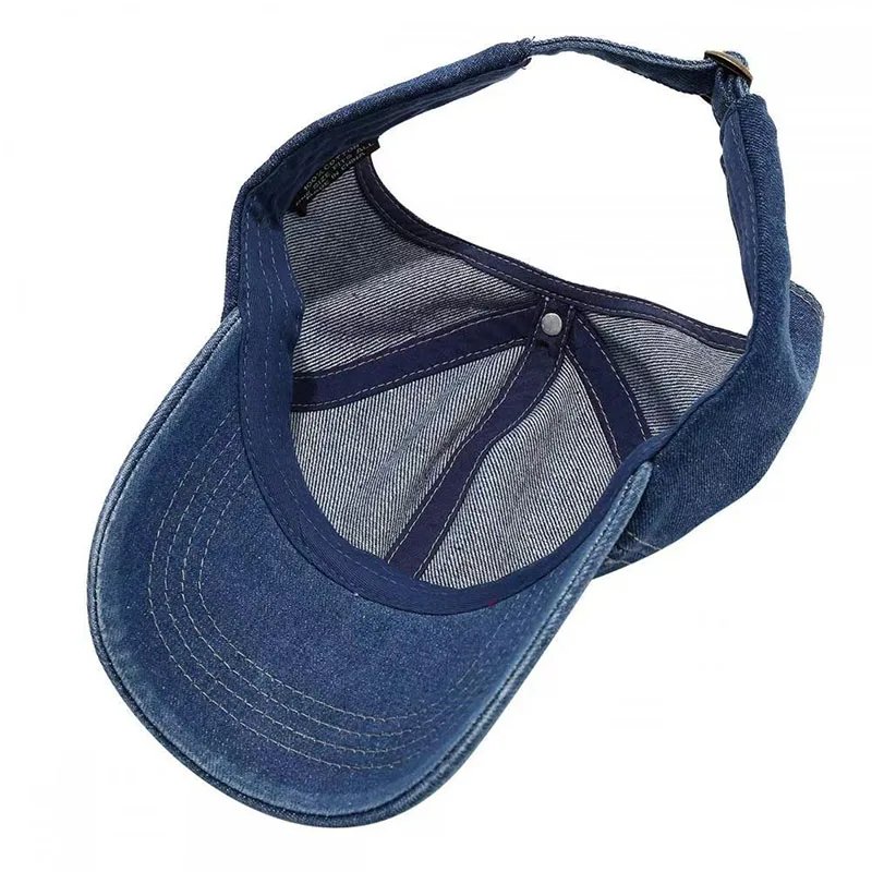 Regulowany kapelusz przeciwsłoneczny Dziewczęca czapka bejsbolówka z otworem na kucyk Vintage Damska bawełniana czapka sportowa Outdoor Wędkarstwo Polowanie Czapki typu Snapback DIY Logo