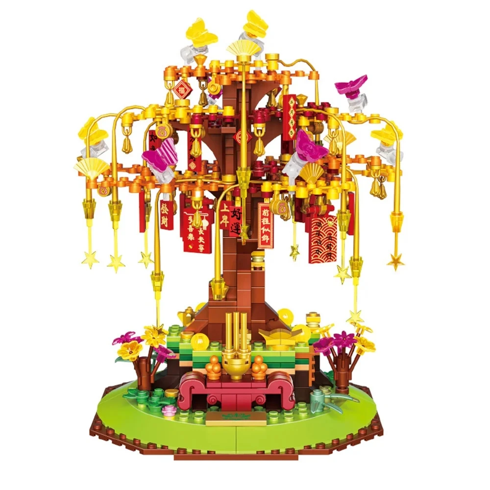 Four Seasons Wishing Tree building blocks toy  Mini Bricks Set ABS Meterial Creative items Children Birthday Christmas Gift