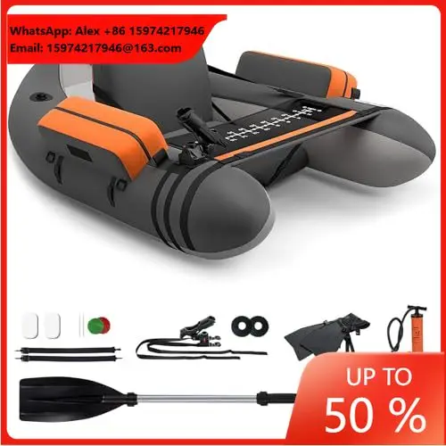 Custom PVC Inflatable Fly Fishing Belly Boat Float Tube Single Person Lightweight Fishing Kayak 1 Year Warranty