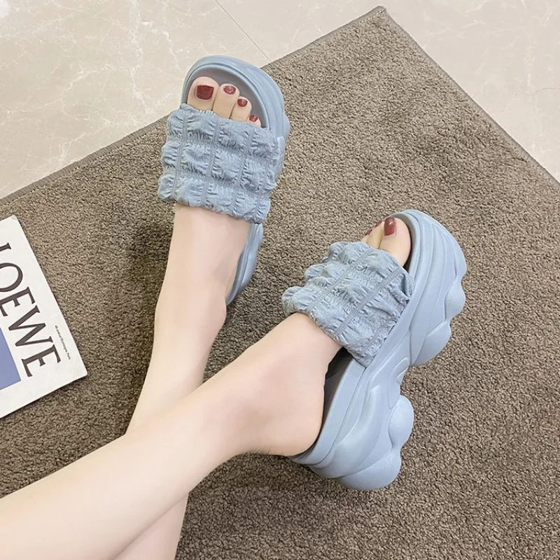 

Women's Platform Shoes 2023 New Women's High Heels Wedge Women's Slippers Floral Print Women's Casual Slippers Summer Shoes