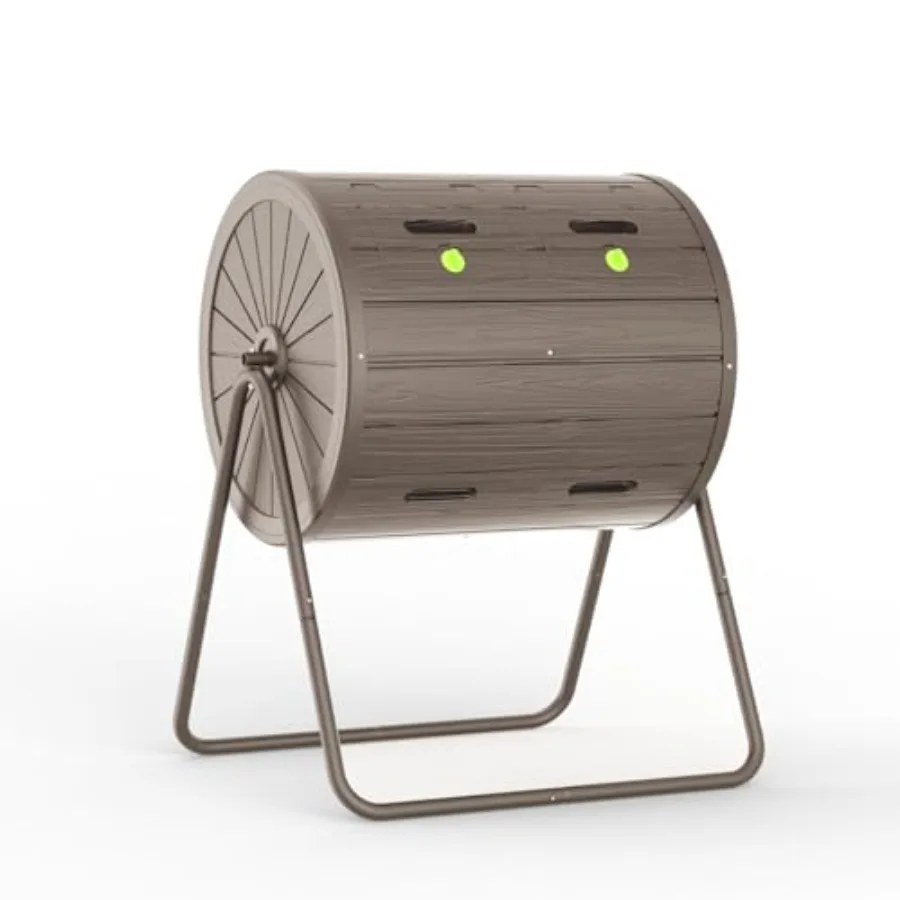Compost Bin Outdoor Dual-Chamber Outdoor Compost Tumbler, 37.6-Gallon Efficient Rotating Composter, UV-Resistant and Weatherpro