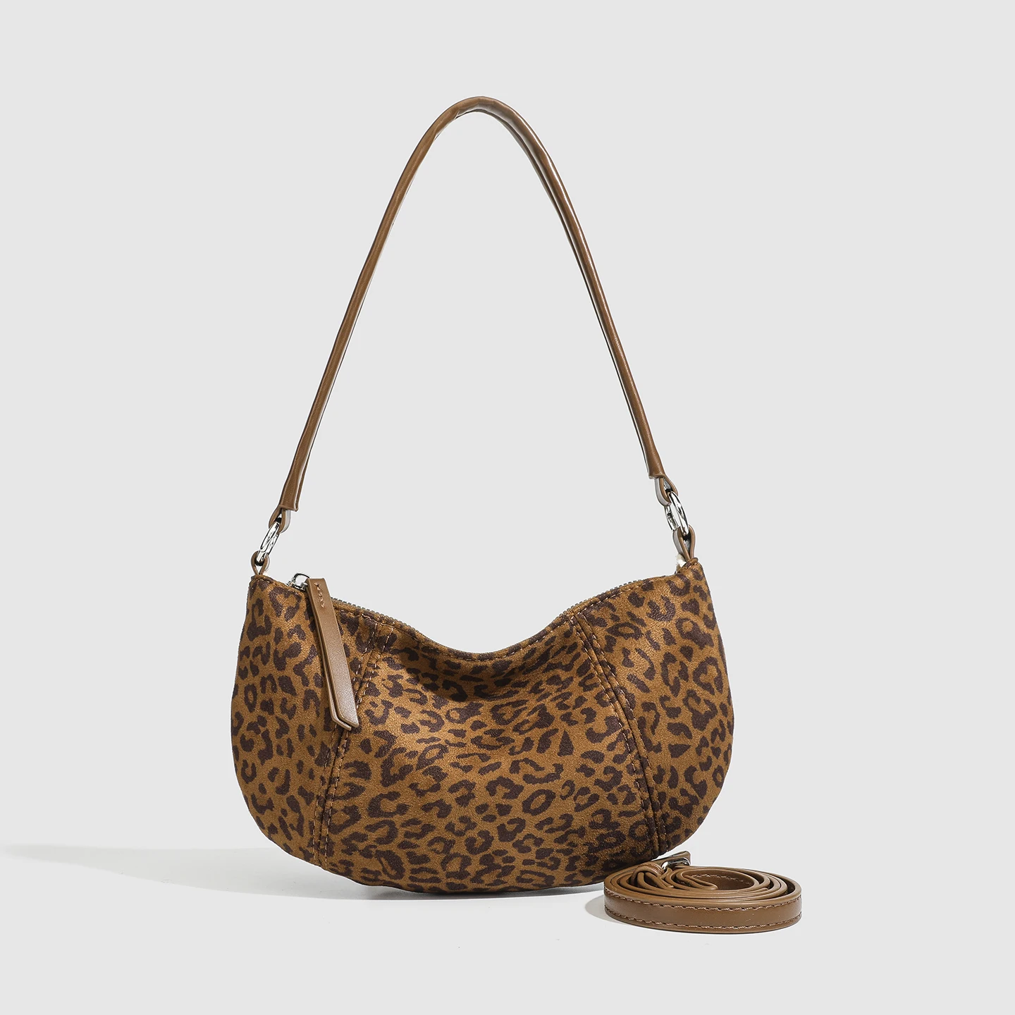 

Autumn and winter new retro women's casual leopard print dumpling handbag soft Korean Sle versatile PU leather commuter shoulder