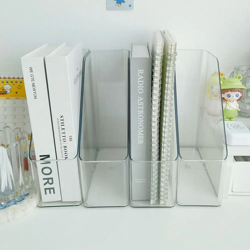 Sturdy Transparent Desk Folder PET Storage Bin Vertical File Folder Slim Countertop Paper Tray Organizer Home