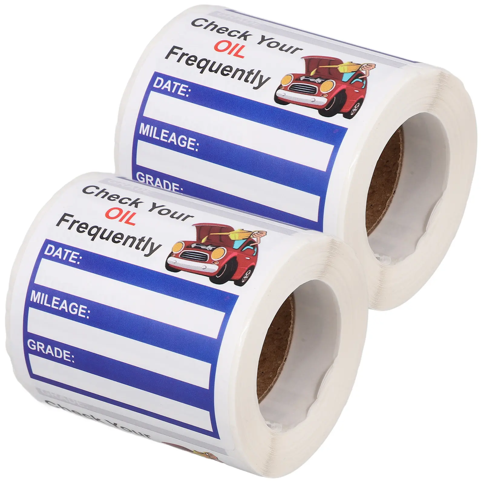 

2 шт., 2 рулона, наклейки-напоминания о замене масла в автомобиле, самоклеящиеся этикетки для обслуживания, наклейки для ремонта окон автомобиля