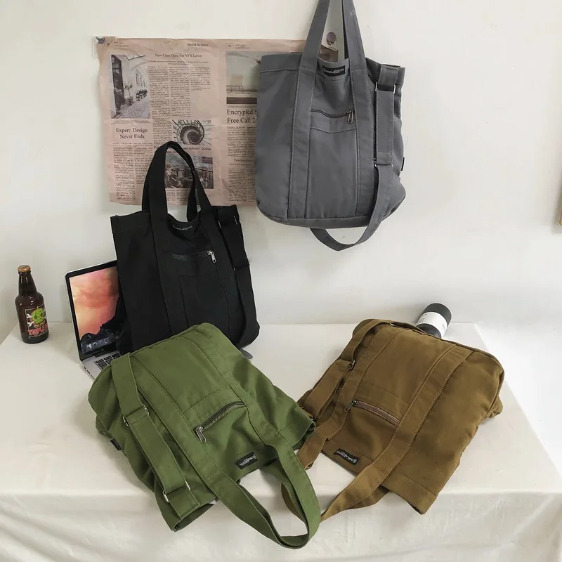 Vintage Canvas Shoulder Bag for Men and Women, Korean Version Casual Single-Shoulder Crossbody Handbags bolso de hombre 2024 New