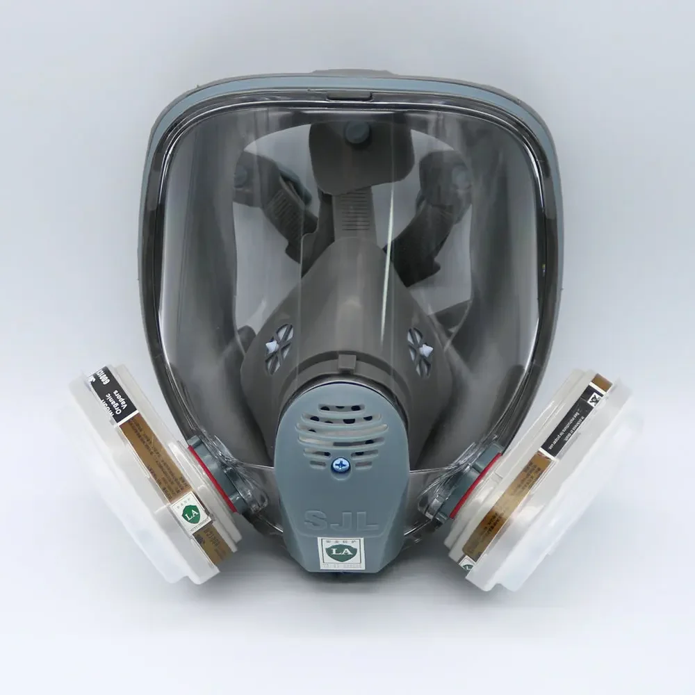 SJL Full Face 6800  7 Piece Mask Pesticides Facepiece Respirator Painting Spraying 6001 filter cartridge Chemical medicine