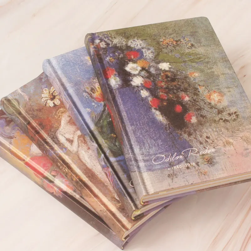 A5 Hardcover Journal Notebook Colorful Inner Pages Vintage Art Landscape Lined Diary 128 Sheets for Writing Journaling