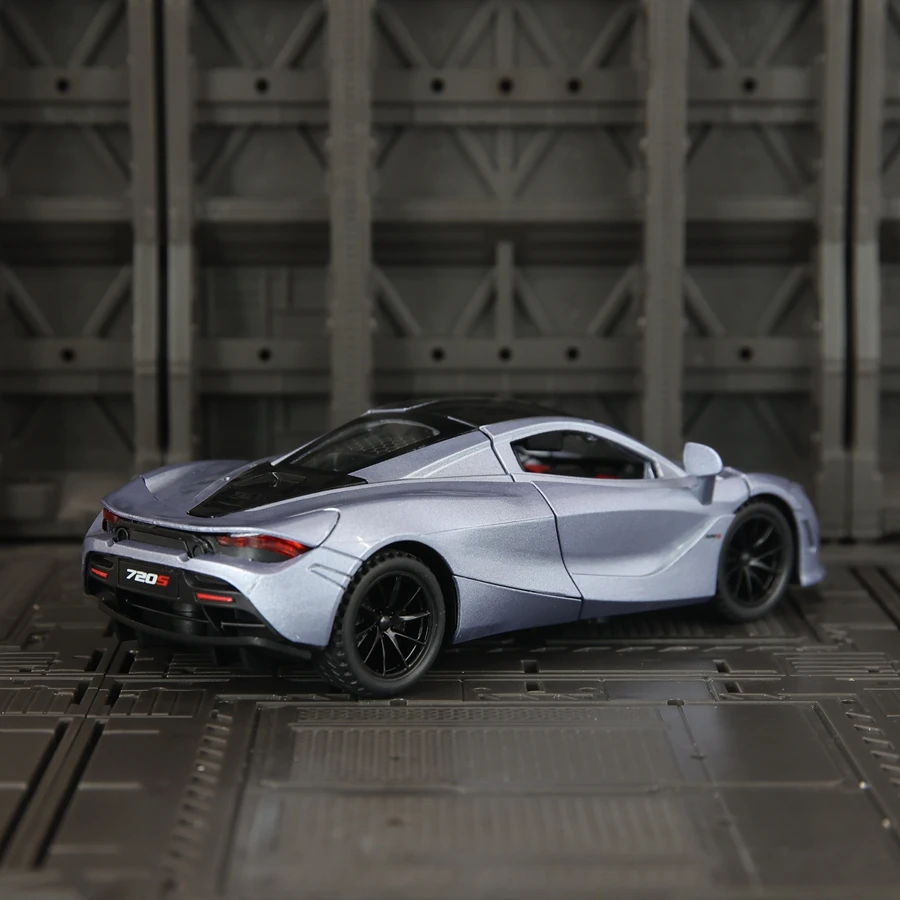 1:32 720s carro esportivo liga modelo de carro ornamentos portas podem abrir crianças acústica-óptica pull-back carro de brinquedo fino acabamento