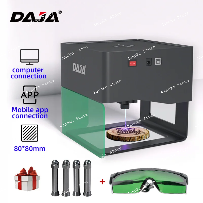 Daja Dj6 graveermachine, klein elektrisch bord, leer, hout en bamboe draagbare micro-desktopmarkeermachine