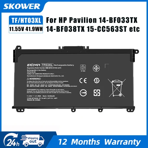 SKOWER 41.9Wh HT03XL TF03XL batería del ordenador portátil para HP Pavilion 14-bf033TX 14-bf038TX 15-CC563ST HSTNN-LB7X TPN-Q188 15-CC