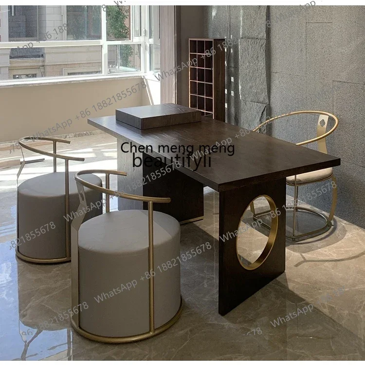 

ss7304 Nordic Minimalism Light Luxury Single-Seat Sofa Chair New Chinese Master Tea Table and Chair