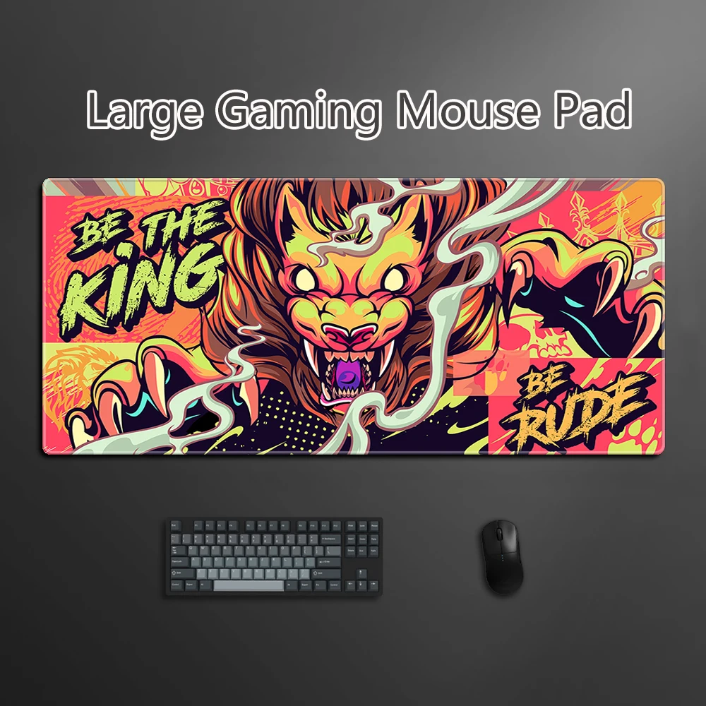 Alas Mouse XXL Seni Alas Mouse Keyboard Tepi Penguncian Besar Alas Mouse Gaming Alas Mouse Gamer Dekorasi Desktop Permainan Alas Keyboard Profesional