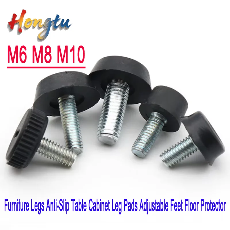 

M6 M8 M10 Furniture Legs Anti-Slip Table Cabinet Leg Pads Adjustable Feet Floor Protector 5pcs