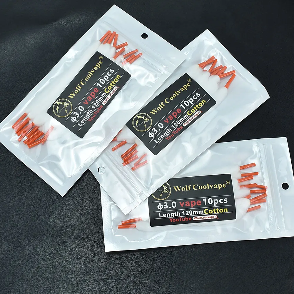 50/100 Pak MTL Katun Kotak Asli Katun Wol Organik Daging Prima untuk RDA RTA RBA MTL Gulungan