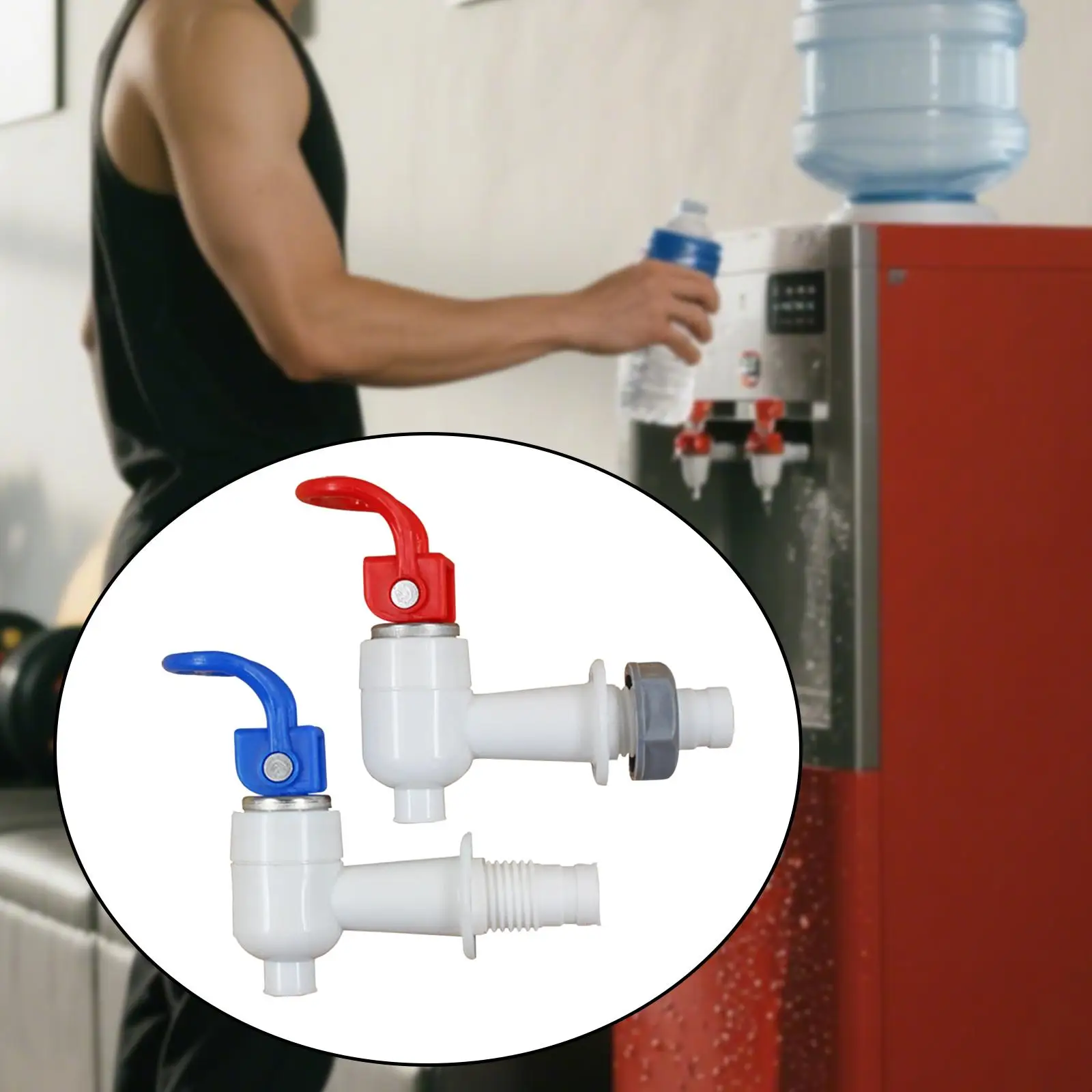 2x 교체 쿨러 수도꼭지 음료 레버 푸어 밸브 외부 스레드 워터 크록 탭 노즐 액세서리 뜨거운 냉수 스피곳