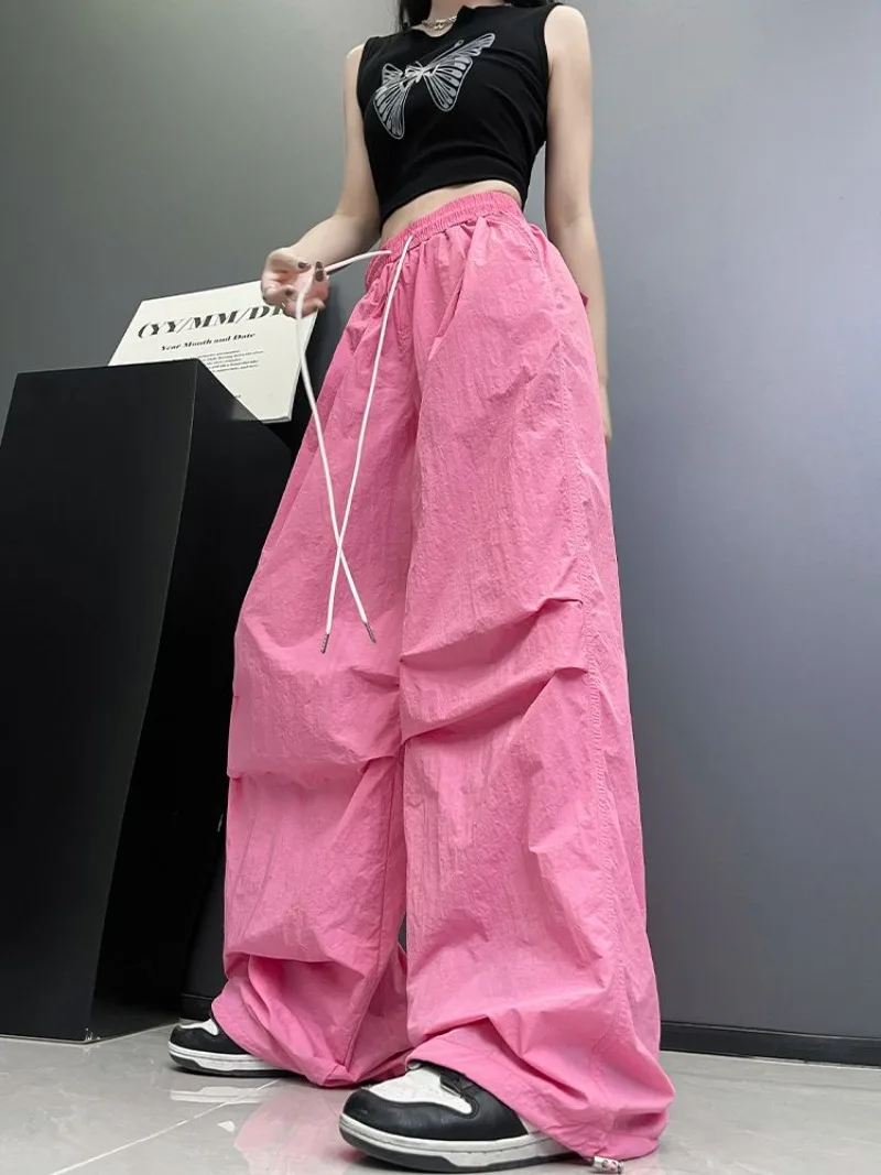 

Summer Dopamine Paratrooper Work Pants Women's Thin Quick Drying Sports Pants Loose Slimming Straight Leg Pants Female Clothing