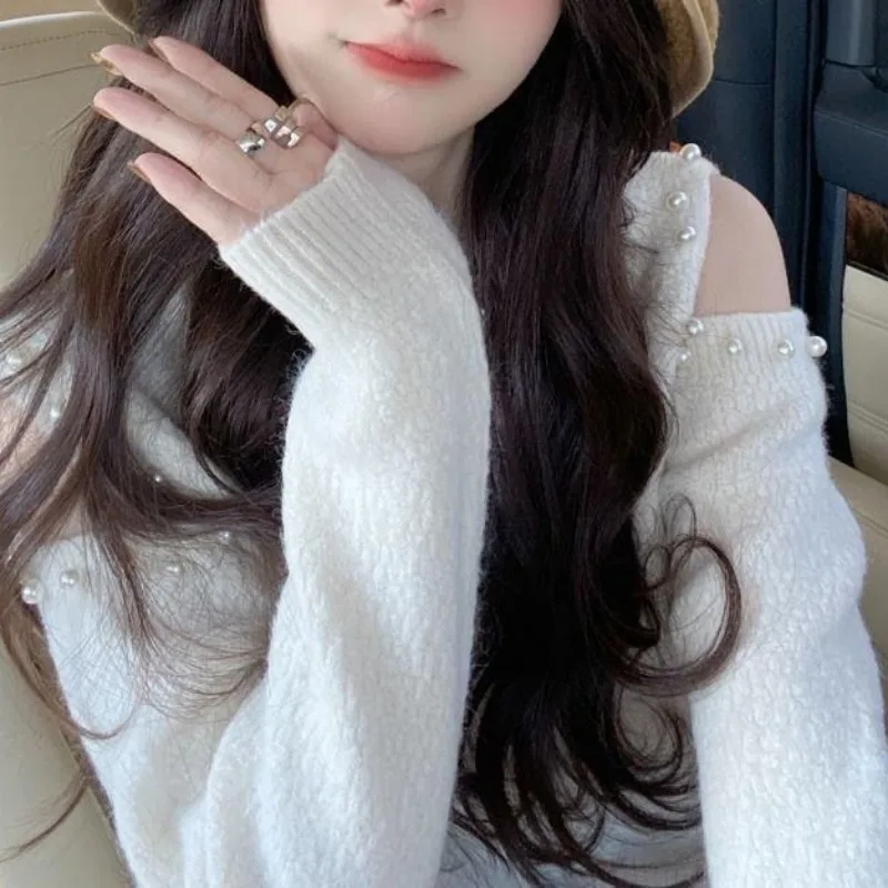 2023 Spring Autumn New Unique Sweater Women Careful Machine Shoulder Short Small Popular Knitted Shirt Top Pullovers Knitwear