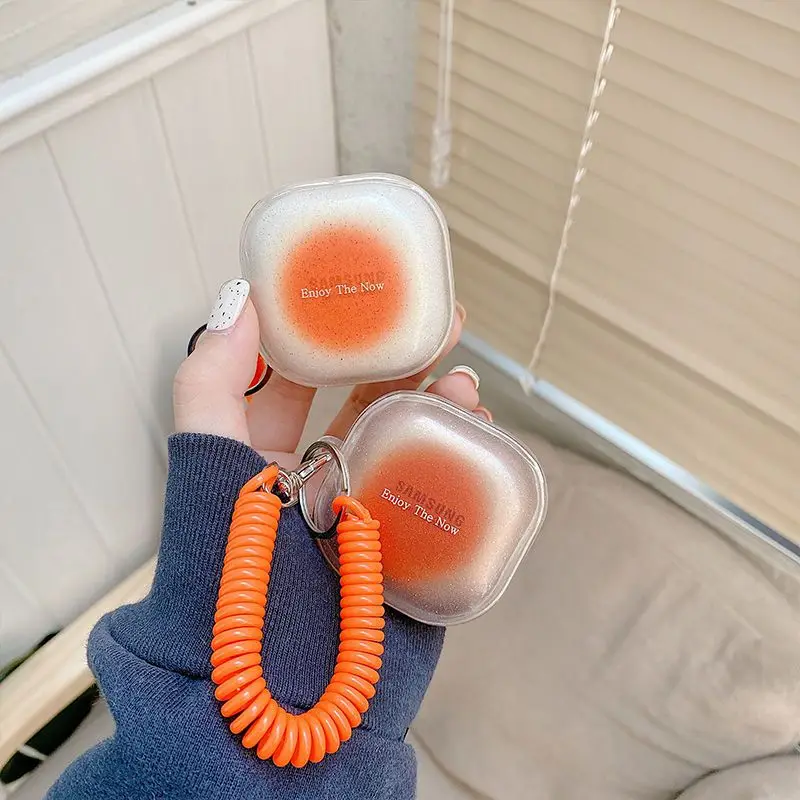 Applicable Orange Sunset Gradient GalaxyBudsPro Case GalaxyBuds2 Transparent Silicone Galaxy Buds2Pro Headphone Case Galaxy Buds