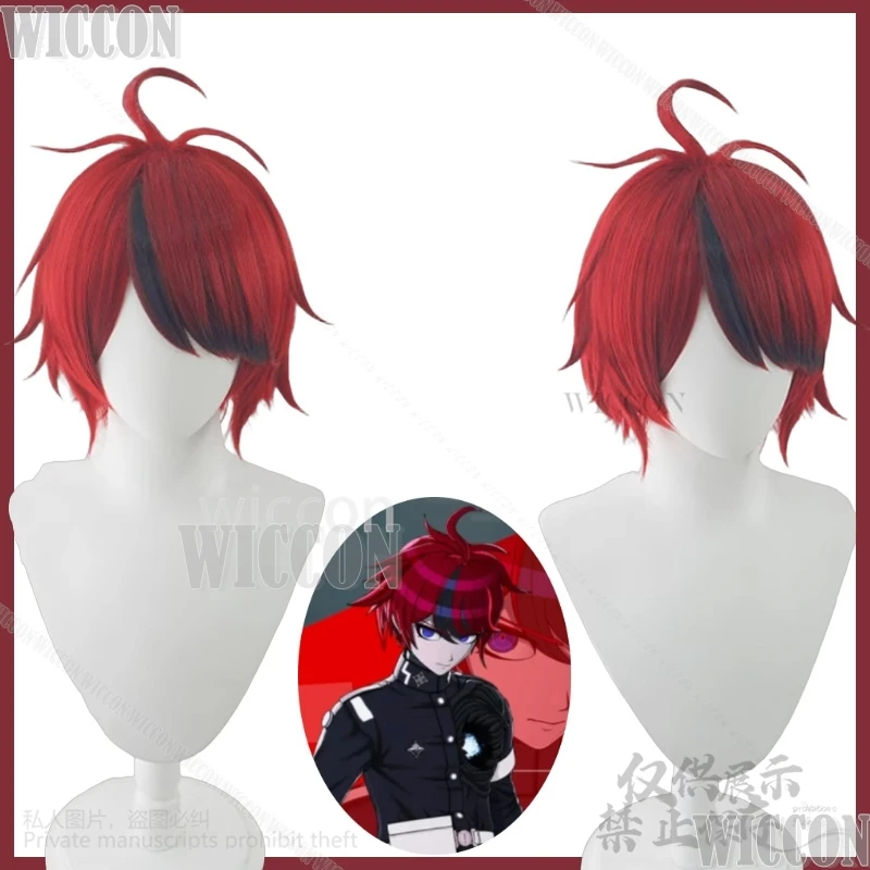 

Sumino Takumi The Hundred Game Line Cosplay Wig Short Red Unisex Heat Resistant Synthetic Hair Halloween Carnival Cos Customized