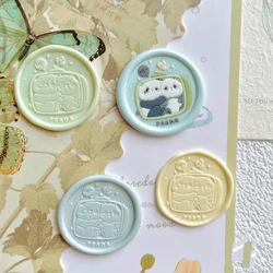 Sello de cera Diy, cabezal de sección, relieve multicapa, grabado de yin-yang, estudiantes, lindo sello de tarjeta de invitación de hortensia de cabeza de cobre