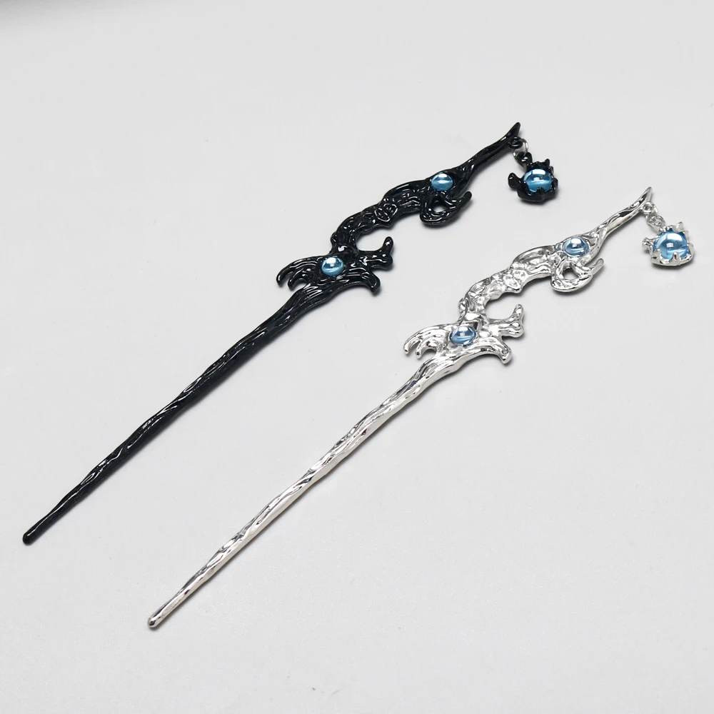Vintage Moonstone Hair Sticks for Women Retro Chinese Tasssel Hairpin Disk Hairsticks Hair Chopsticks Hair Accessories