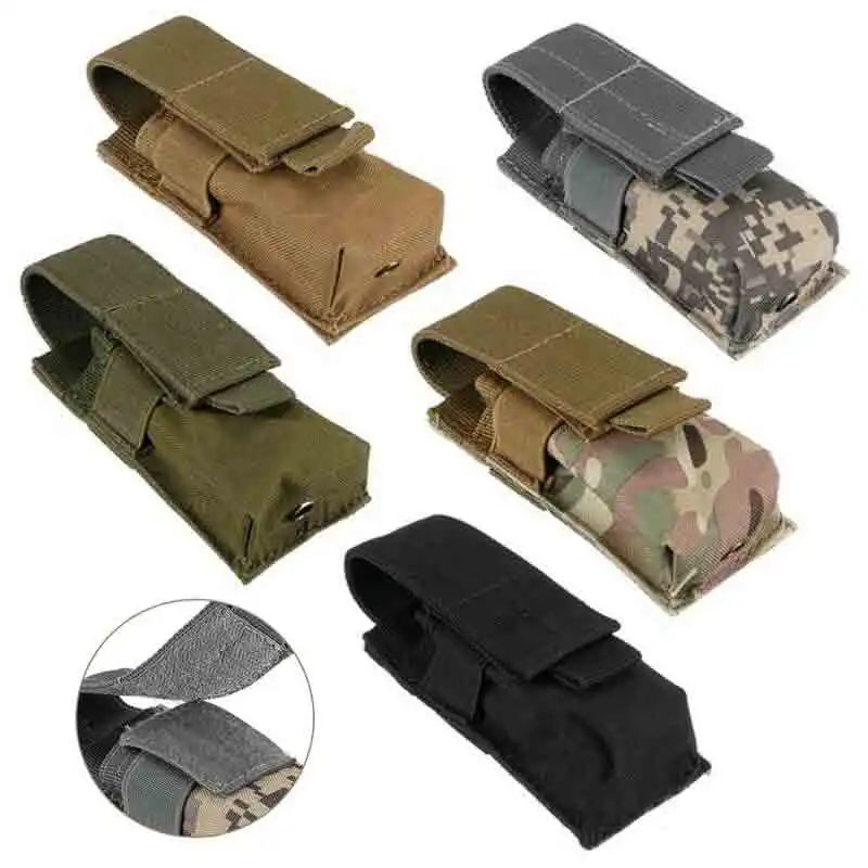 Tactical M5 Flashlight Holster Molle Single Pistol Magazine Pouch Torch Holder Utility EDC Tool Outdoor Hunting Tools Light Bag