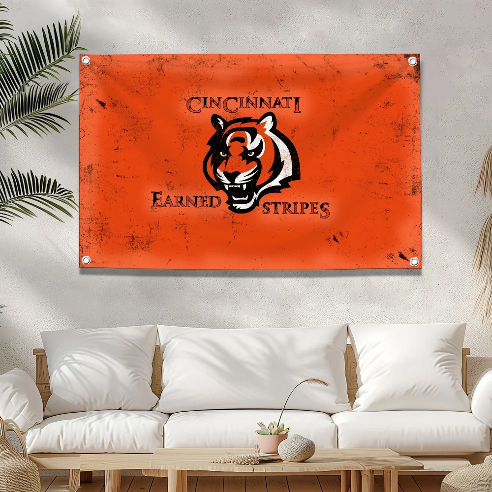 Cincinnati BengalS Flag Home Garden Outdoor Decors Double Penetration Camping Custom Flags for Bedrooms Halloween Txt Decor You