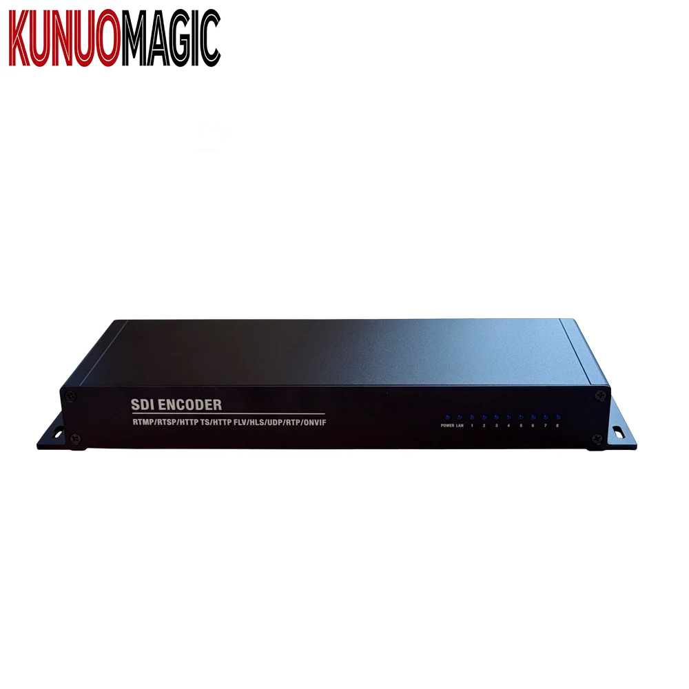 

8 in 1 SDI to IP Video Encoder H.265/H.264 8 Channels 1080P HD Live Streaming HLS/RTMP AAC Audio
