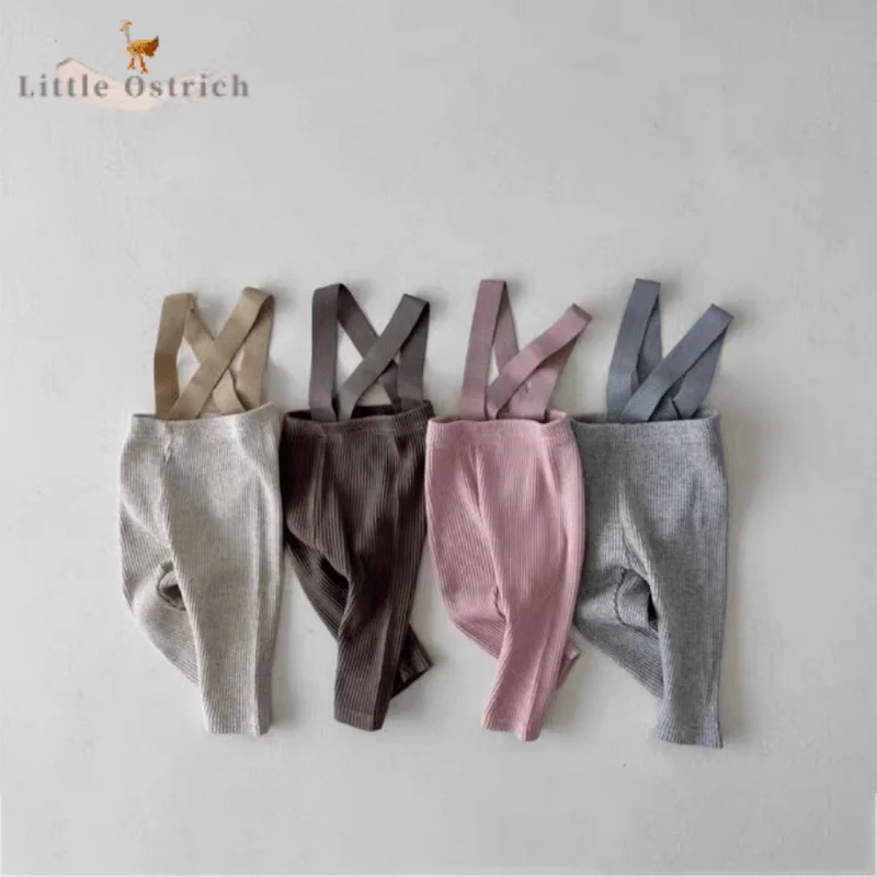 Newborn Baby Girl Boy Cotton Suspender Pant Infant Toddler Child High Waist Trouser Casual Solid Bottom Baby Clothes 3M-2Y