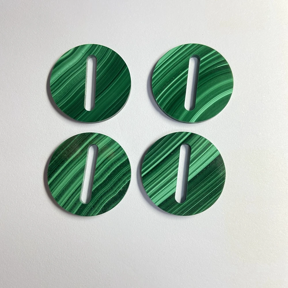 30 Pieces 1 Bag Round Coins 24x2mm with 17x3mm Hole Shape Natural Green Malachite Gemstone for Jewelry Making