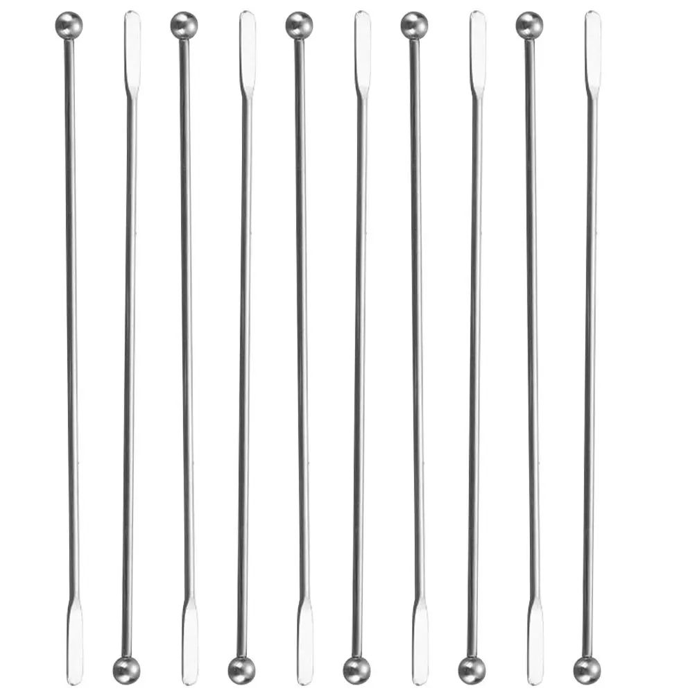 

10Pcs Stainless Steel Stirring Sticks Metal Swizzle Stick for Coffee Cocktail Drink Mixers Bar Beverage Stirrer