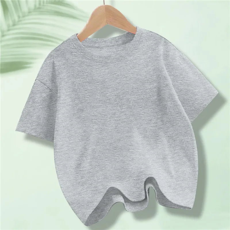 Kinder-Baumwoll-Kurzarm-T-Shirt für Kinder im Sommer, einfarbig, Rundhals-Tops für Jungen und Mädchen – Detail 10